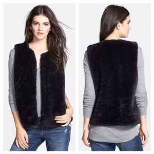 Soft Joie Casia Faux Fur Open Black Vest M
